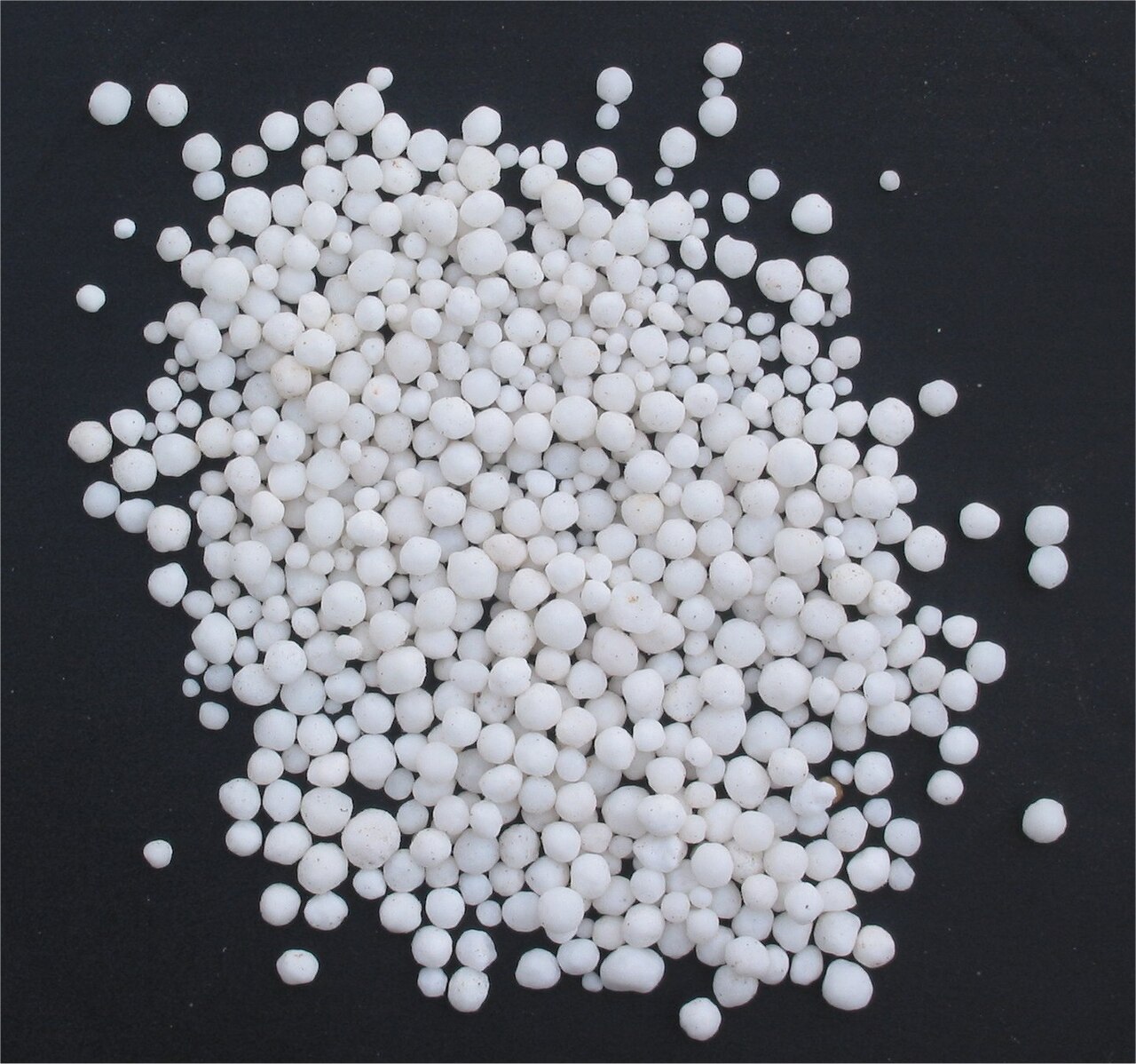 Calcium ammonium nitrate (CAN, 27 % N) — typical nitrogen fertilizer for spring hazelnut top-dressing