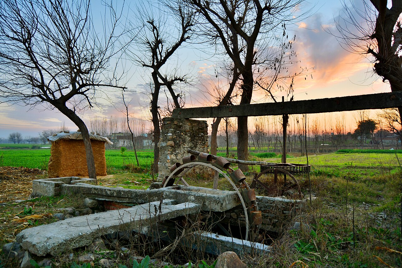 Well as a water source for irrigating surrounding fields