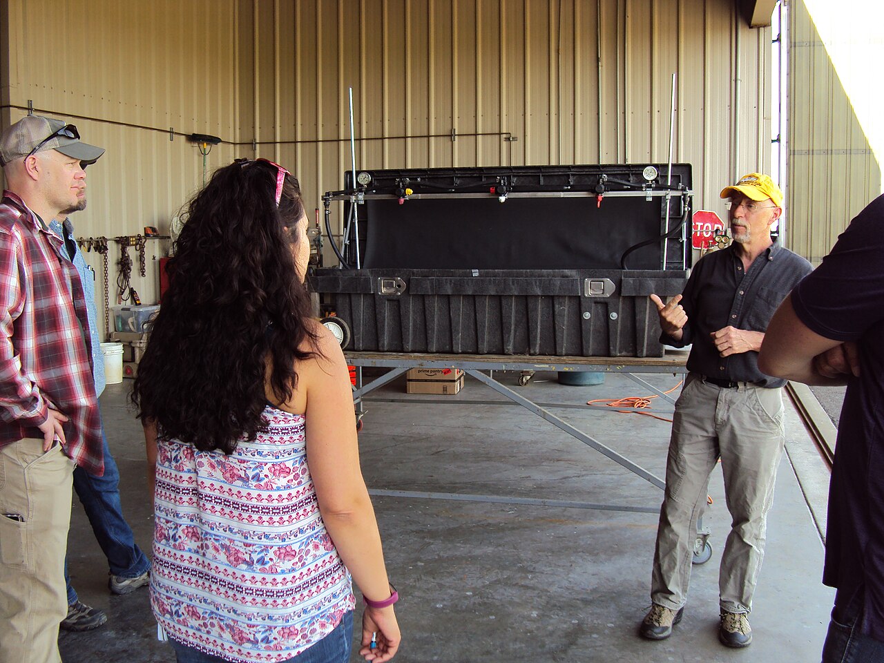 Training on droplet distribution from different nozzle types on a test bench