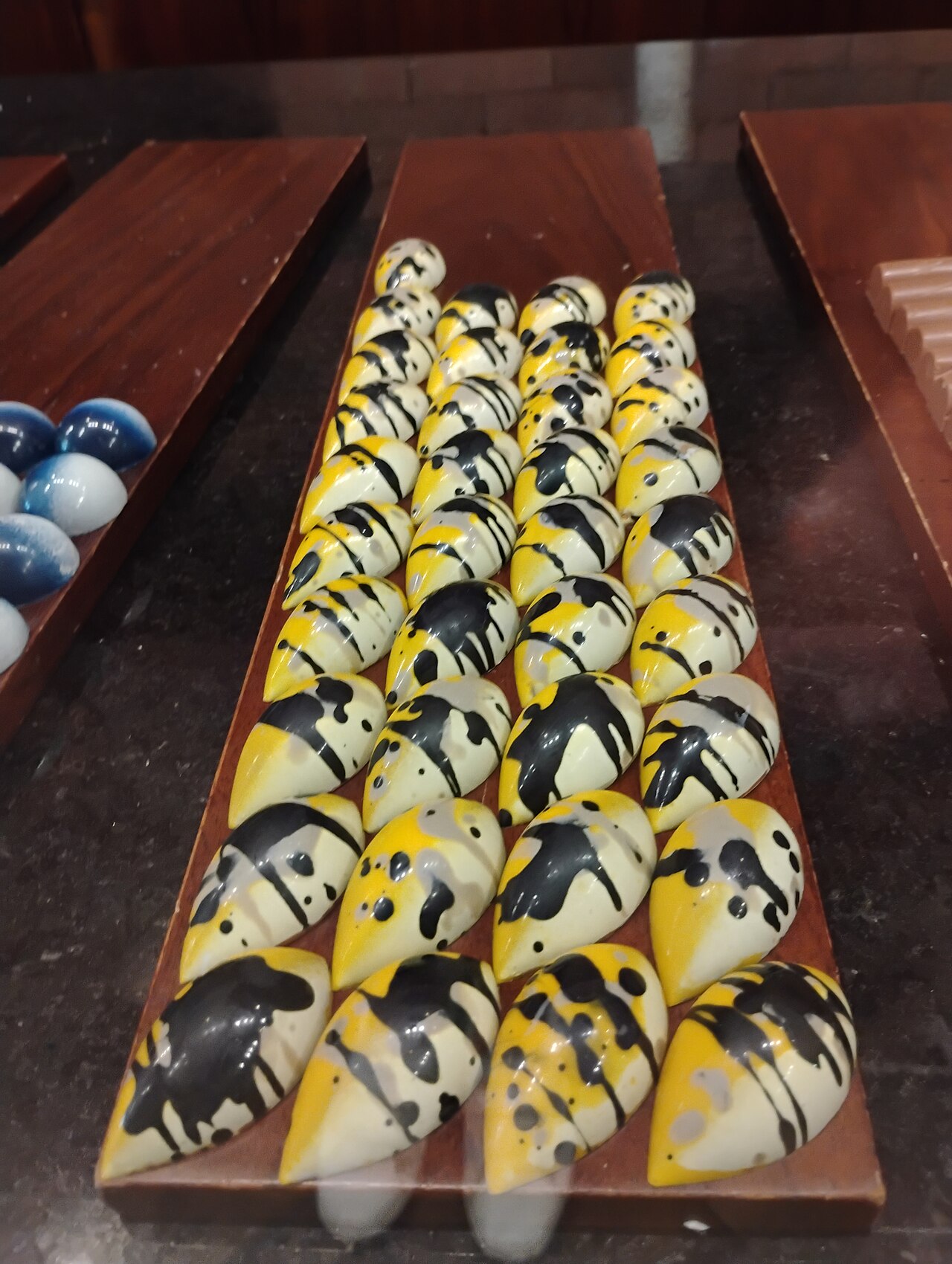 decorated chocolate hazelnut pralines