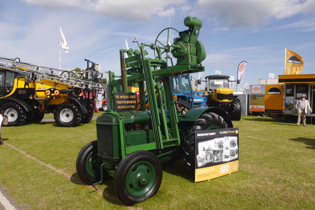 green agricultural machinery on display