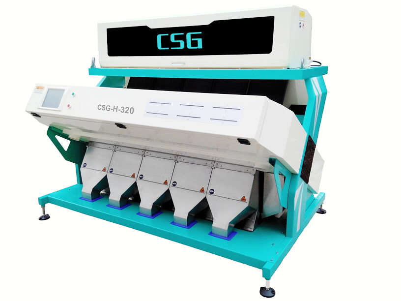 Optical color sorter for granular material