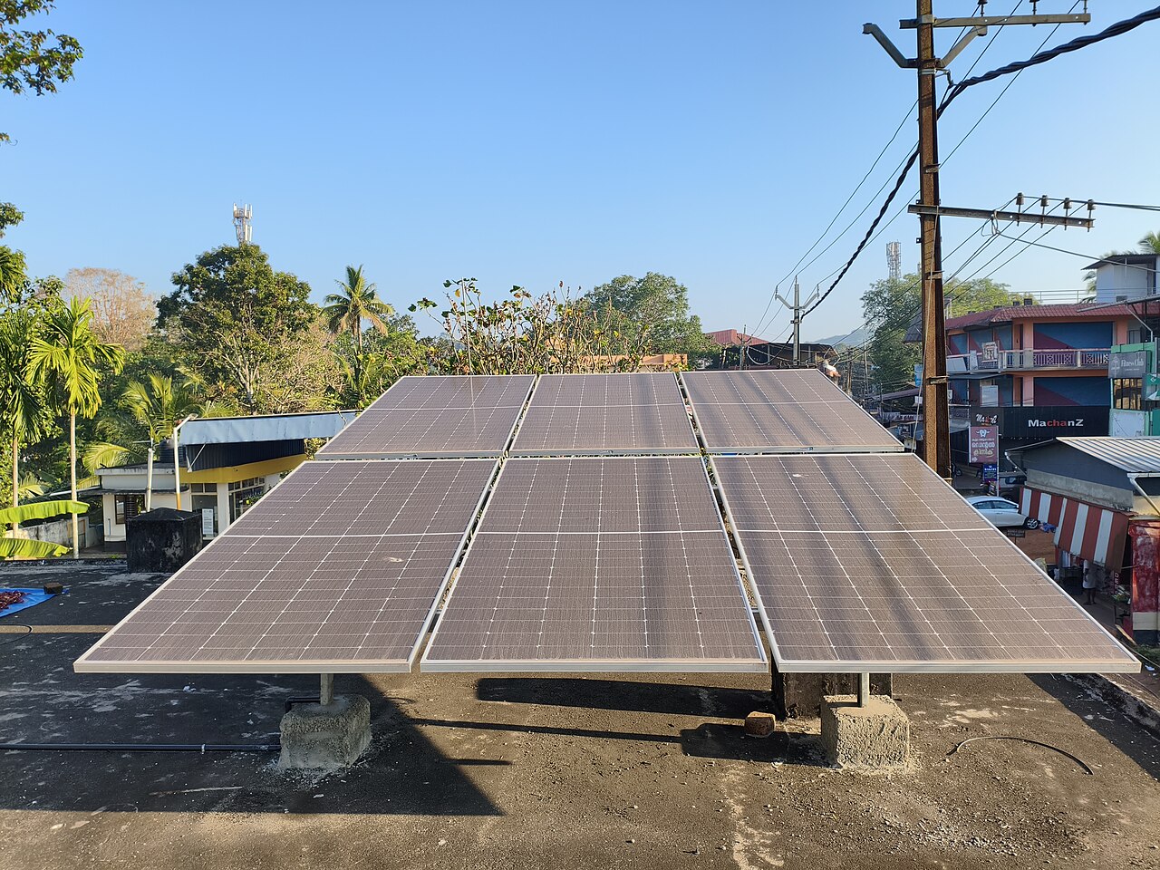 Rooftop photovoltaic system on a farm building