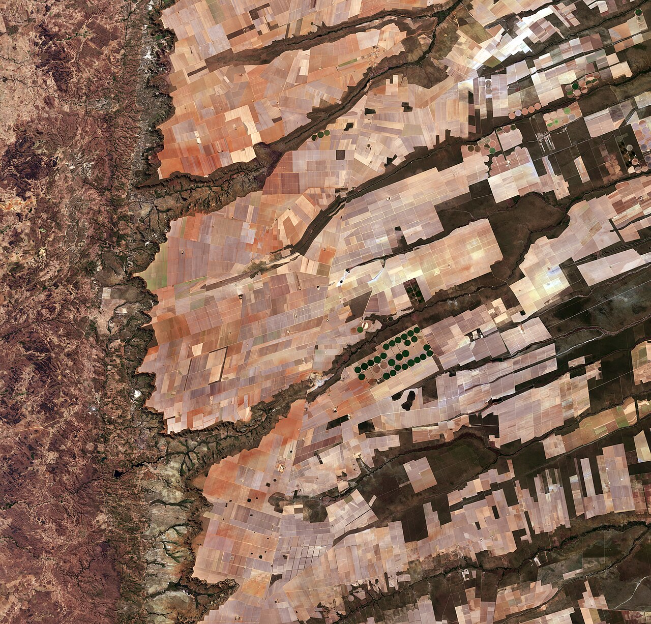 Satellite image from Copernicus Sentinel-2 showing a large land area