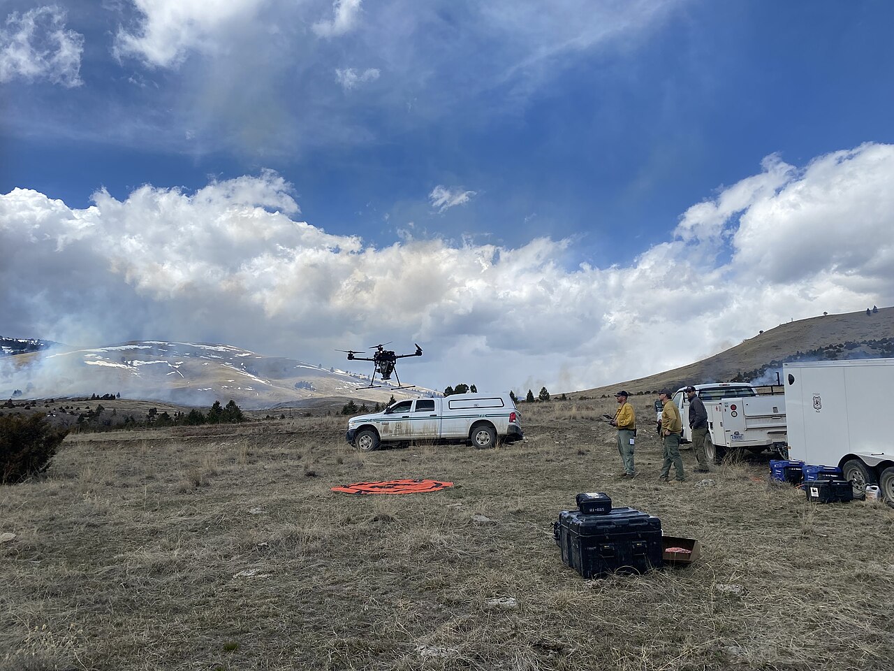 drone surveying agricultural field